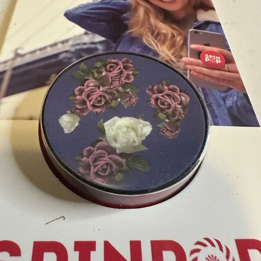 SpinPop Universal Phone Holder with Floral Design - Picture 2 of 4